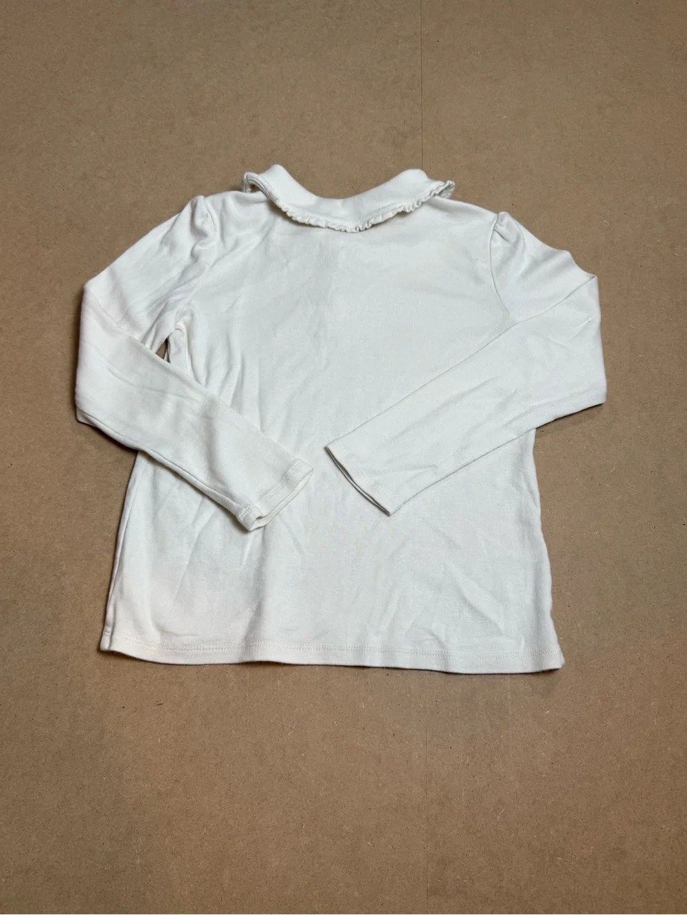 Gymboree Girls Size 10 White Long Sleeve Peter Pan Collar Polo Shirt coquette